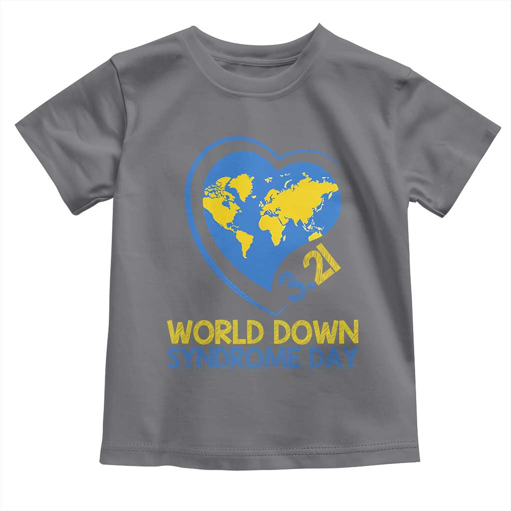 World Down Syndrome Day March 21 World Heart Toddler T Shirt TS11 Charcoal Print Your Wear