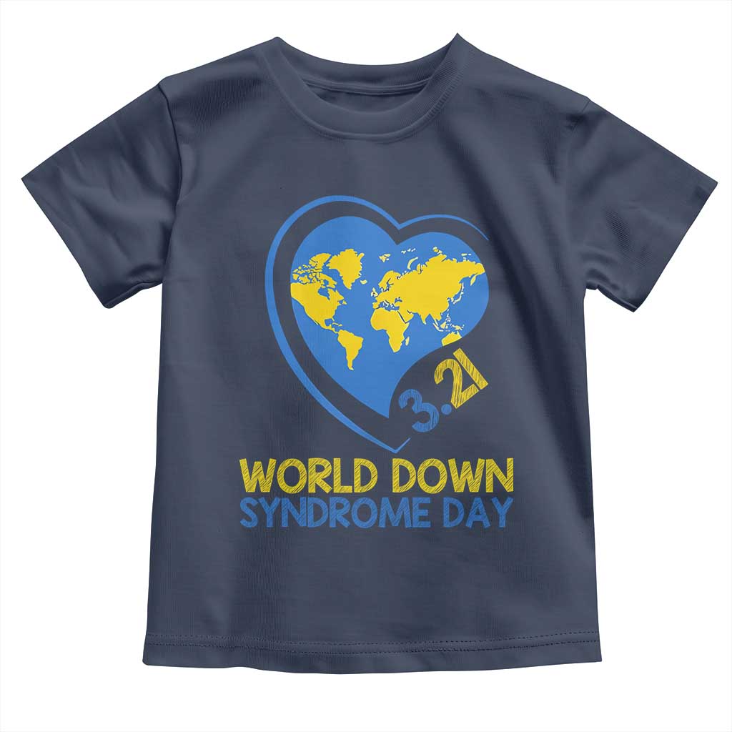 World Down Syndrome Day March 21 World Heart Toddler T Shirt TS11 Navy Print Your Wear