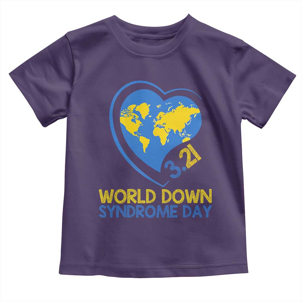 World Down Syndrome Day March 21 World Heart Toddler T Shirt TS11 Purple Print Your Wear