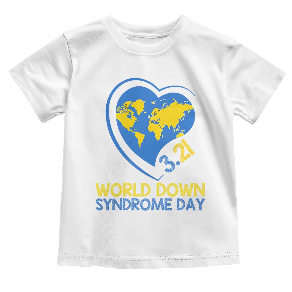 World Down Syndrome Day March 21 World Heart Toddler T Shirt TS11 White Print Your Wear