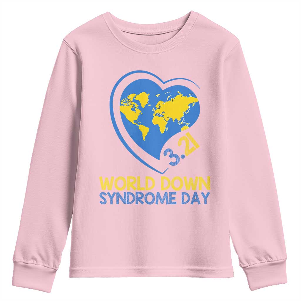 World Down Syndrome Day March 21 World Heart Youth Sweatshirt TS11 Light Pink Print Your Wear