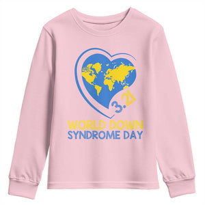 World Down Syndrome Day March 21 World Heart Youth Sweatshirt TS11 Light Pink Print Your Wear