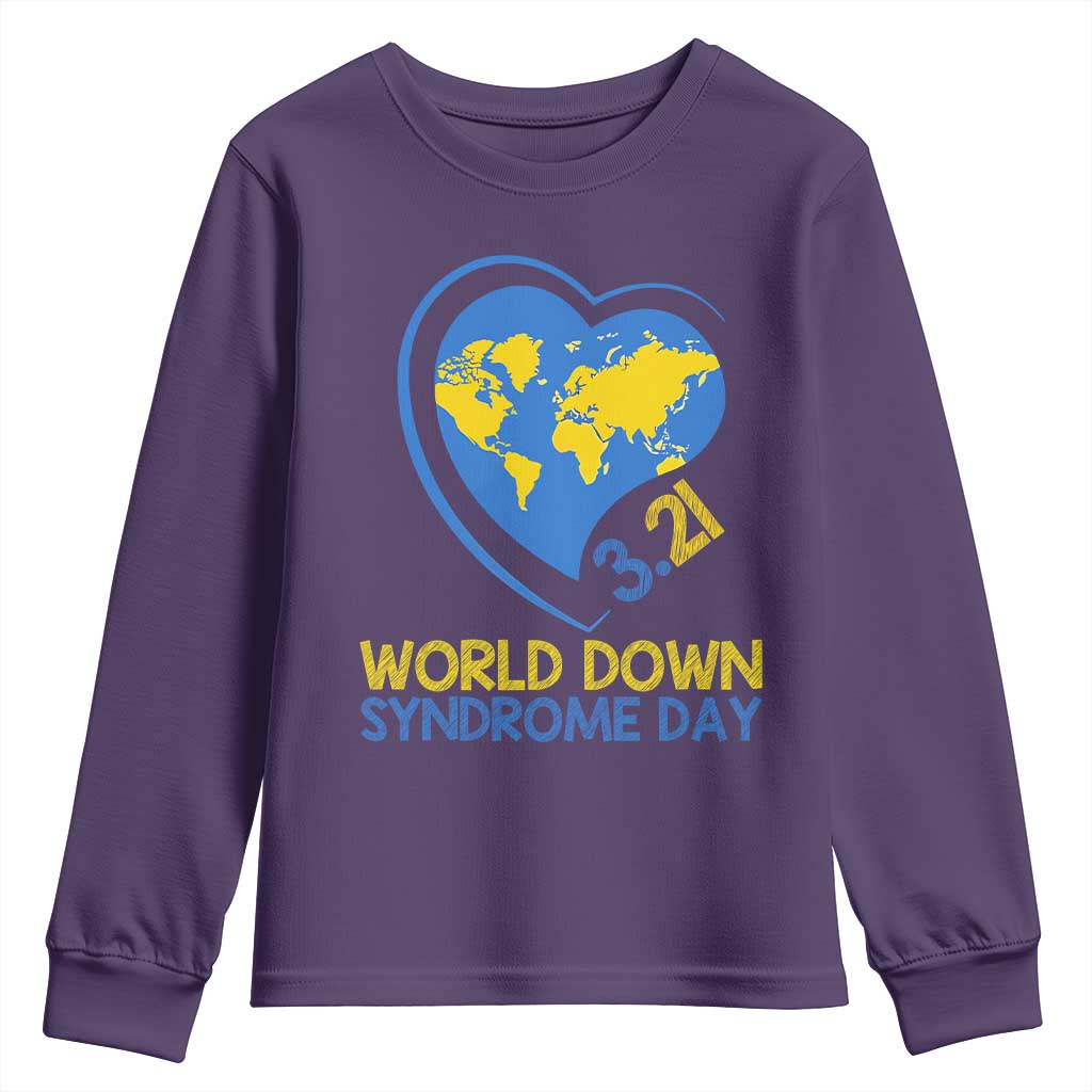 World Down Syndrome Day March 21 World Heart Youth Sweatshirt TS11 Purple Print Your Wear