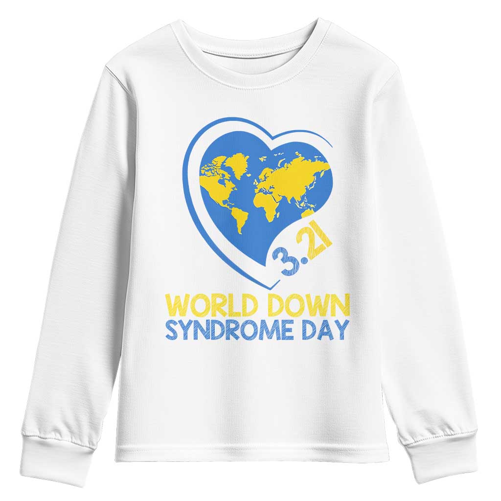 World Down Syndrome Day March 21 World Heart Youth Sweatshirt TS11 White Print Your Wear