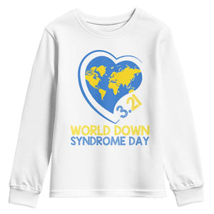 World Down Syndrome Day March 21 World Heart Youth Sweatshirt TS11 White Print Your Wear