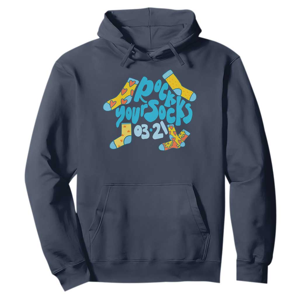 Rock Your Socks Hoodie Down Syndrome Awareness March 21 TS11 Navy Print Your Wear