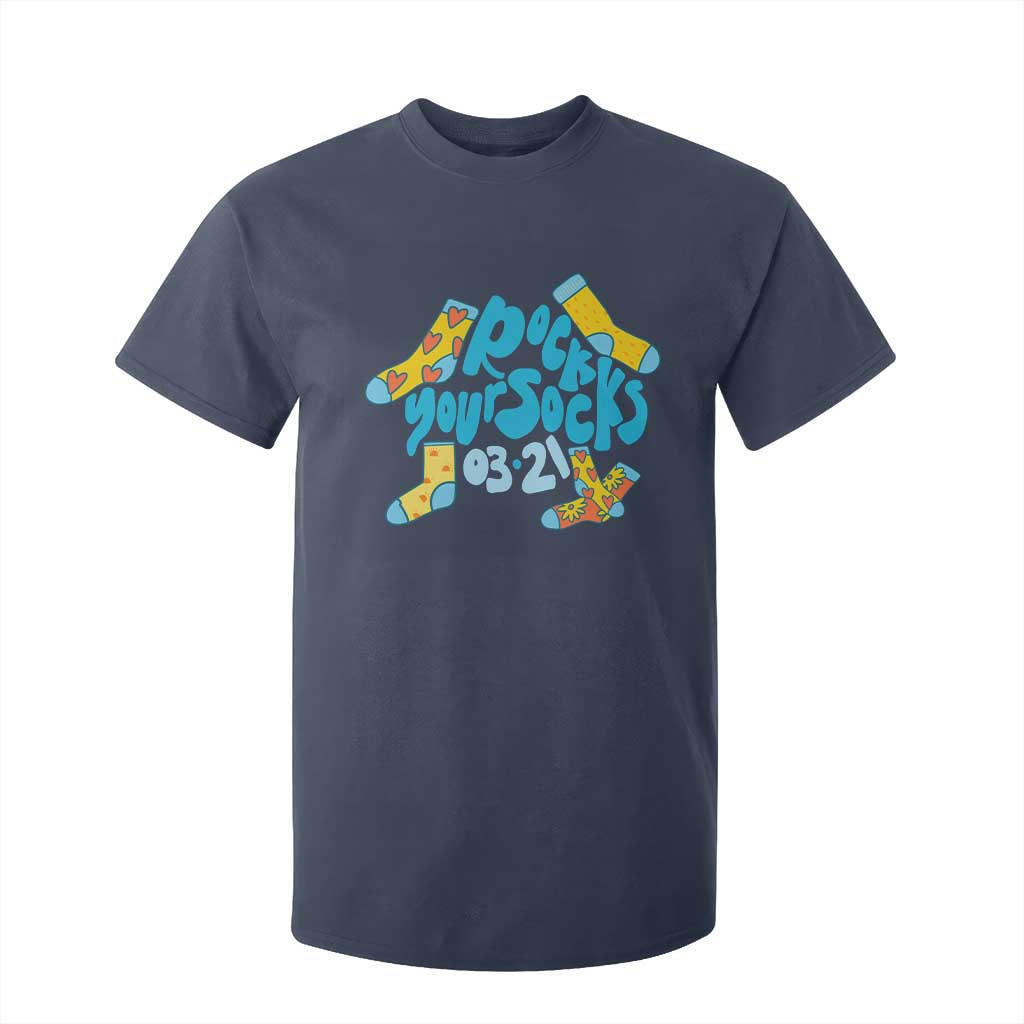 Rock Your Socks T Shirt For Kid Down Syndrome Awareness March 21 TS11 Navy Print Your Wear