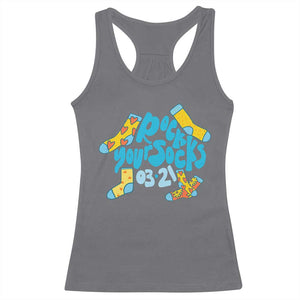 Rock Your Socks Racerback Tank Top Down Syndrome Awareness March 21 TS11 Charcoal Print Your Wear