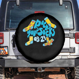 Rock Your Socks Spare Tire Cover Down Syndrome Awareness March 21 TS11 No hole Black Print Your Wear