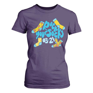 Rock Your Socks T Shirt For Women Down Syndrome Awareness March 21 TS11 Purple Print Your Wear