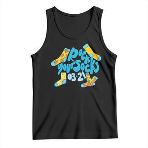 Rock Your Socks Tank Top Down Syndrome Awareness March 21 TS11 Black Print Your Wear