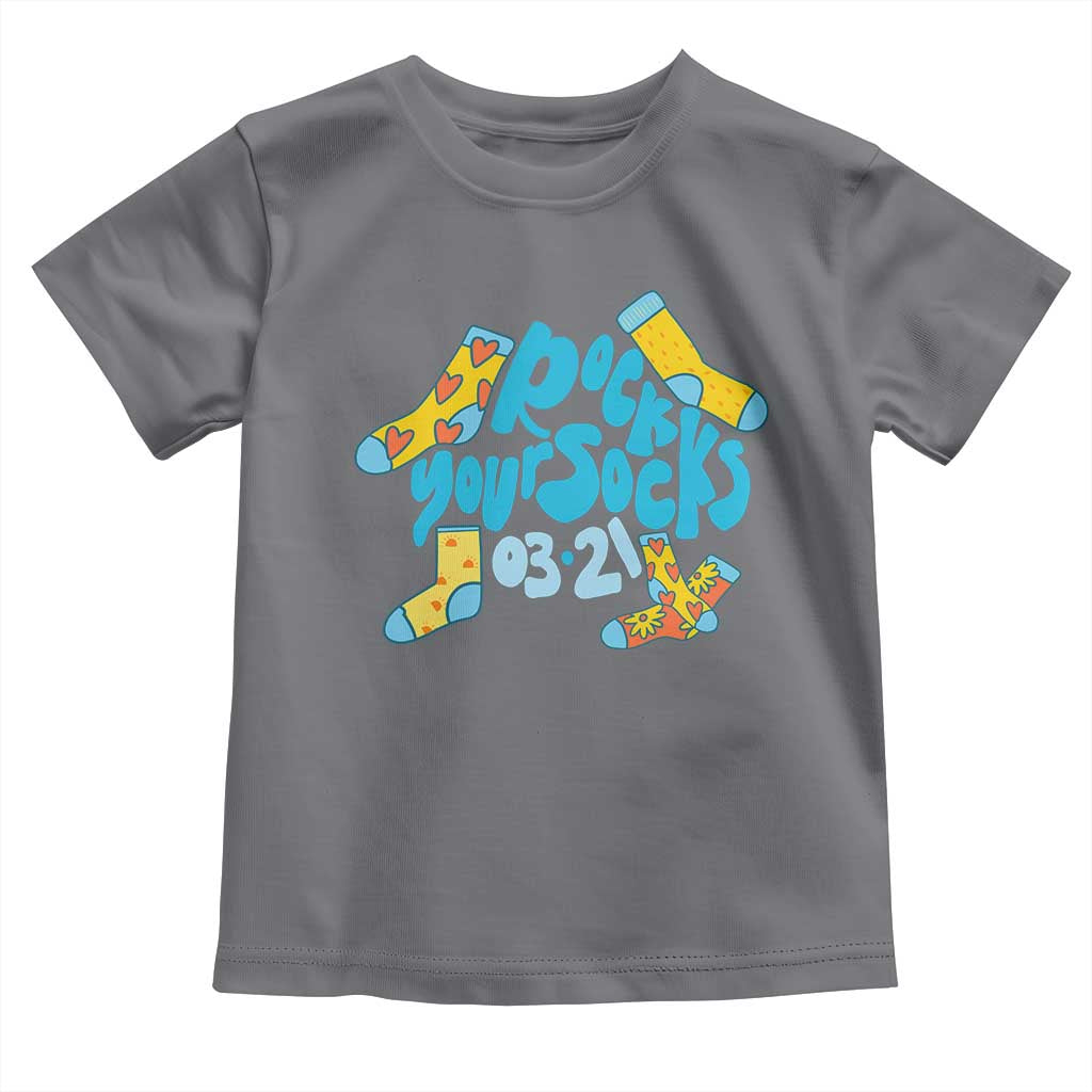 Rock Your Socks Toddler T Shirt Down Syndrome Awareness March 21 TS11 Charcoal Print Your Wear