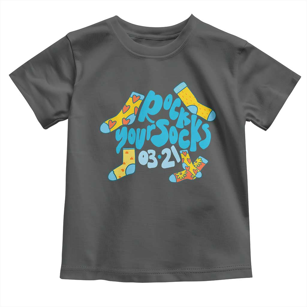 Rock Your Socks Toddler T Shirt Down Syndrome Awareness March 21 TS11 Dark Heather Print Your Wear