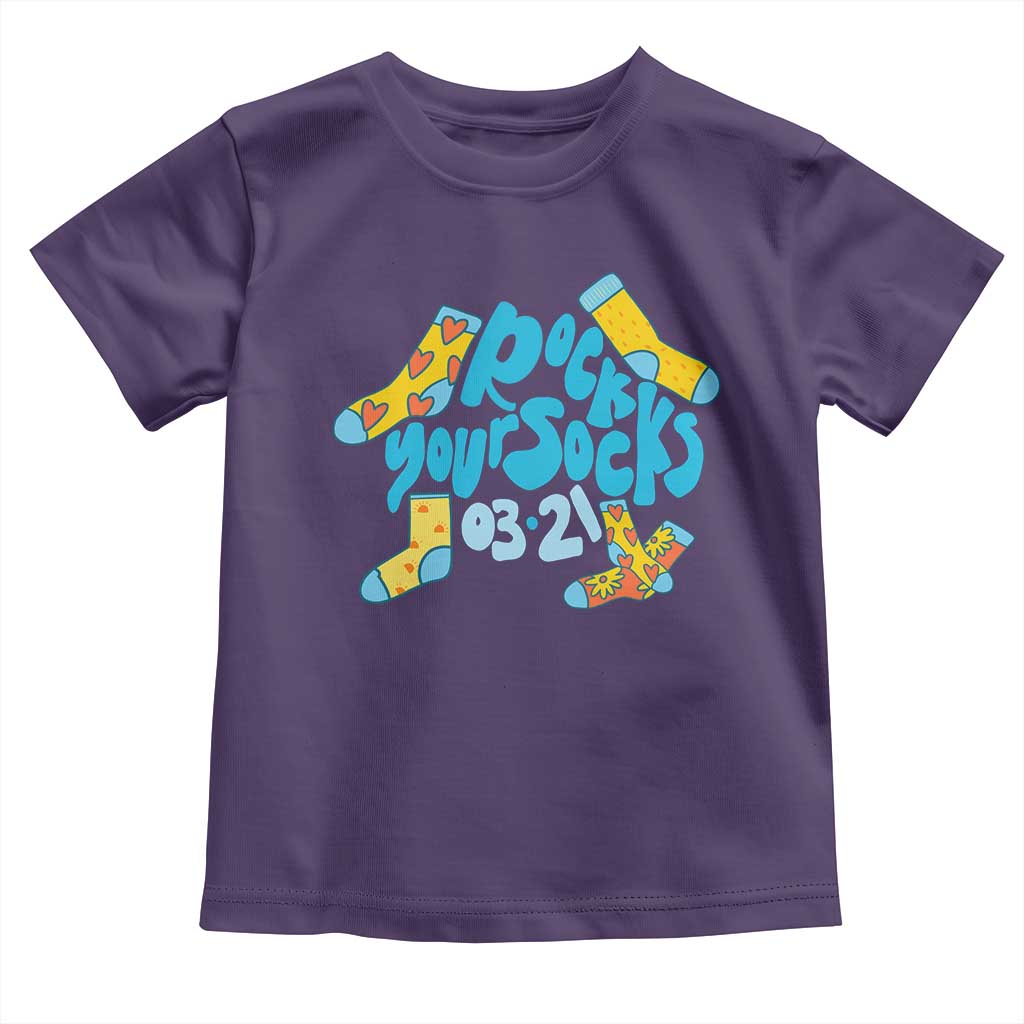 Rock Your Socks Toddler T Shirt Down Syndrome Awareness March 21 TS11 Purple Print Your Wear