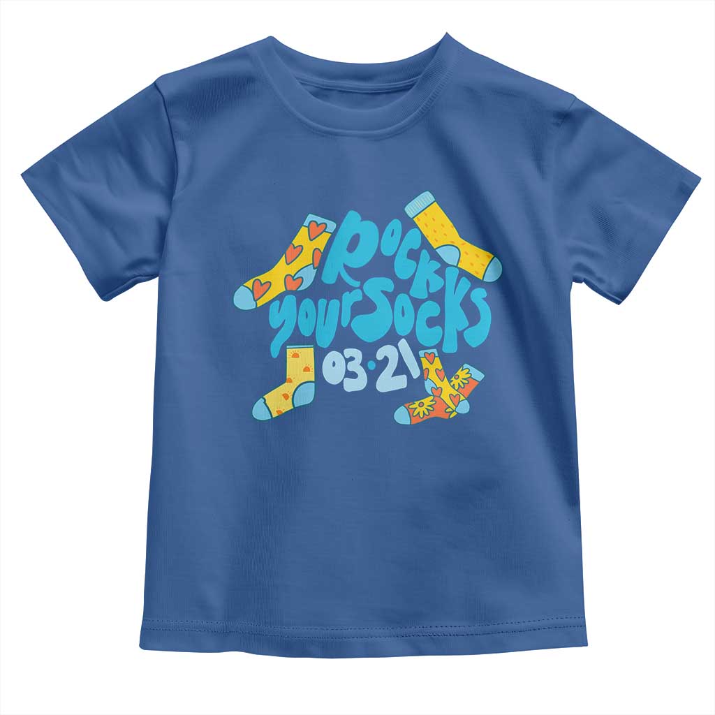 Rock Your Socks Toddler T Shirt Down Syndrome Awareness March 21 TS11 Royal Blue Print Your Wear