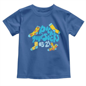 Rock Your Socks Toddler T Shirt Down Syndrome Awareness March 21 TS11 Royal Blue Print Your Wear