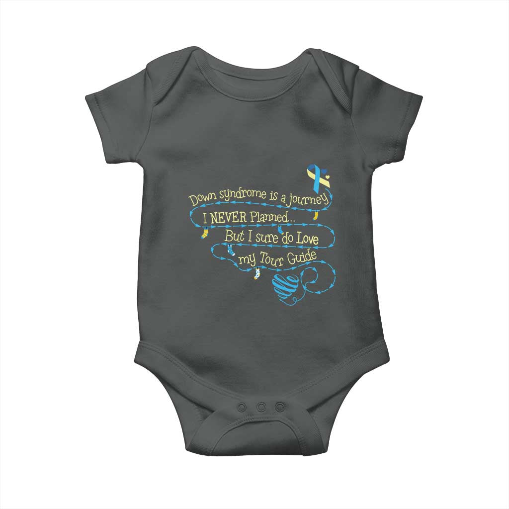 Down Syndrome Awareness Baby Onesie Down Syndrome Is A Journey I Never Planned TS11 Dark Heather Print Your Wear