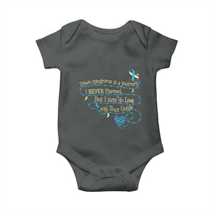 Down Syndrome Awareness Baby Onesie Down Syndrome Is A Journey I Never Planned TS11 Dark Heather Print Your Wear