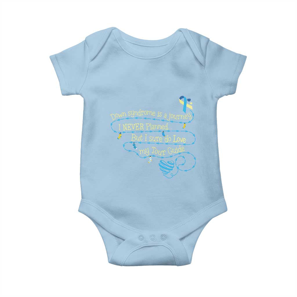 Down Syndrome Awareness Baby Onesie Down Syndrome Is A Journey I Never Planned TS11 Light Blue Print Your Wear