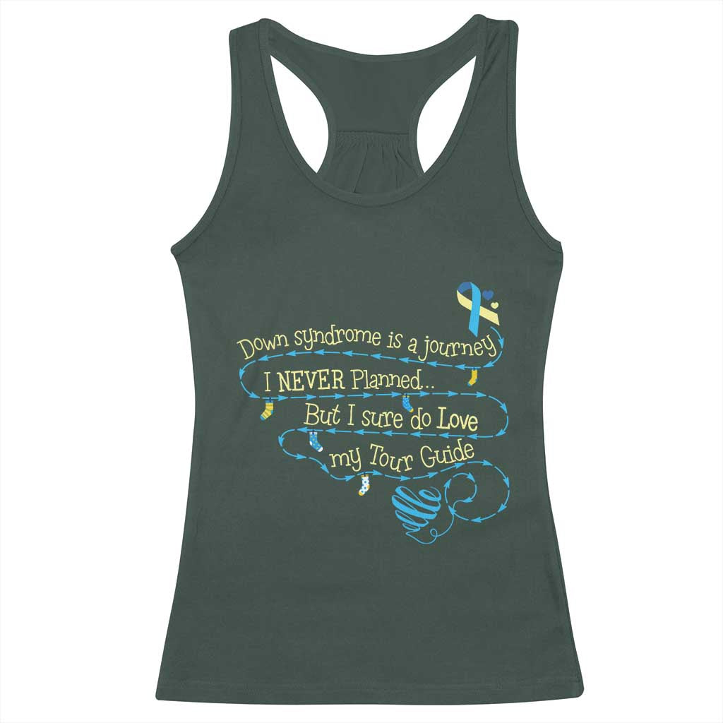 Down Syndrome Awareness Racerback Tank Top Down Syndrome Is A Journey I Never Planned TS11 Dark Forest Green Print Your Wear