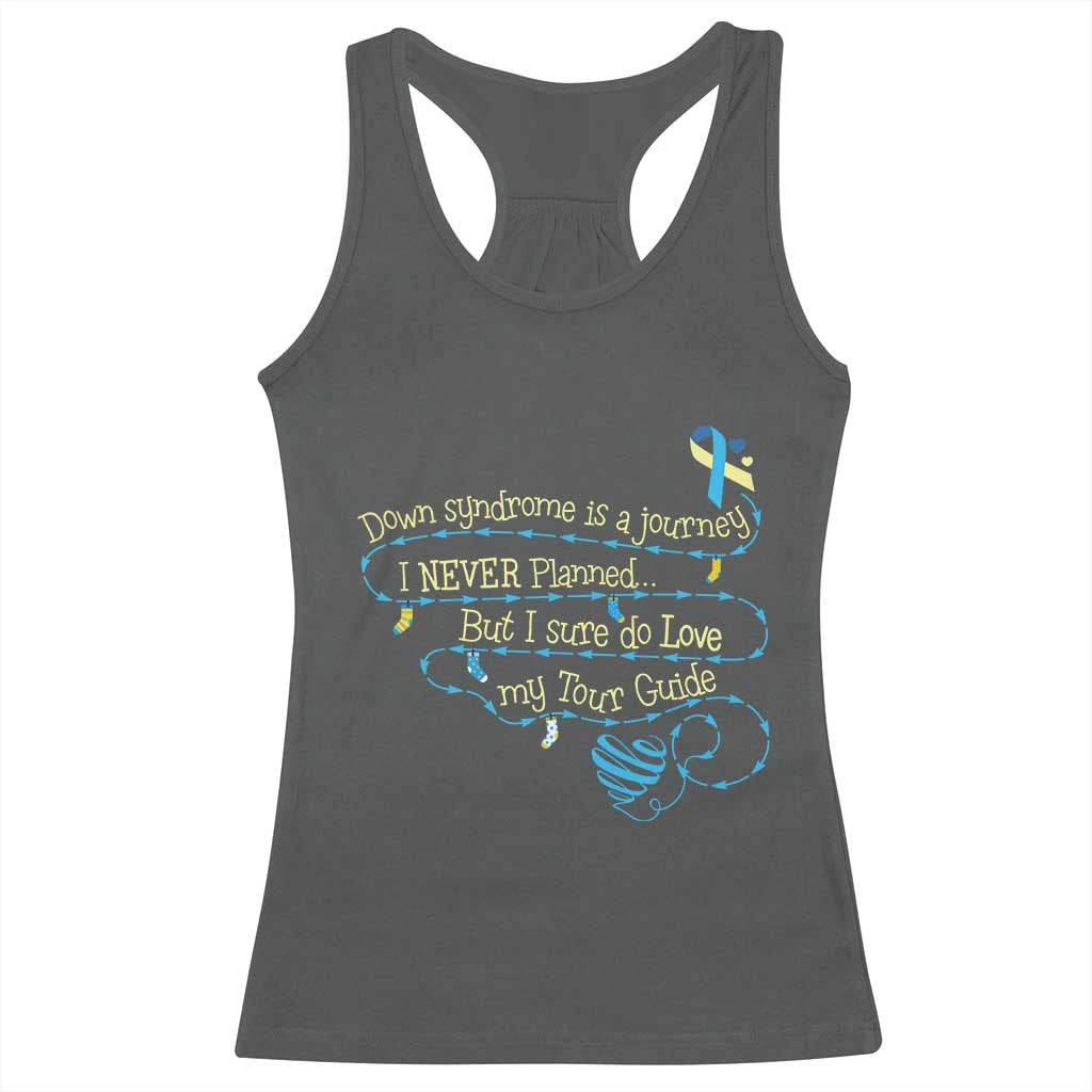 Down Syndrome Awareness Racerback Tank Top Down Syndrome Is A Journey I Never Planned TS11 Dark Heather Print Your Wear