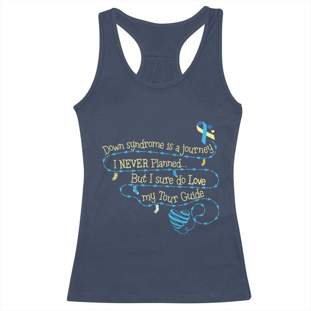 Down Syndrome Awareness Racerback Tank Top Down Syndrome Is A Journey I Never Planned TS11 Navy Print Your Wear