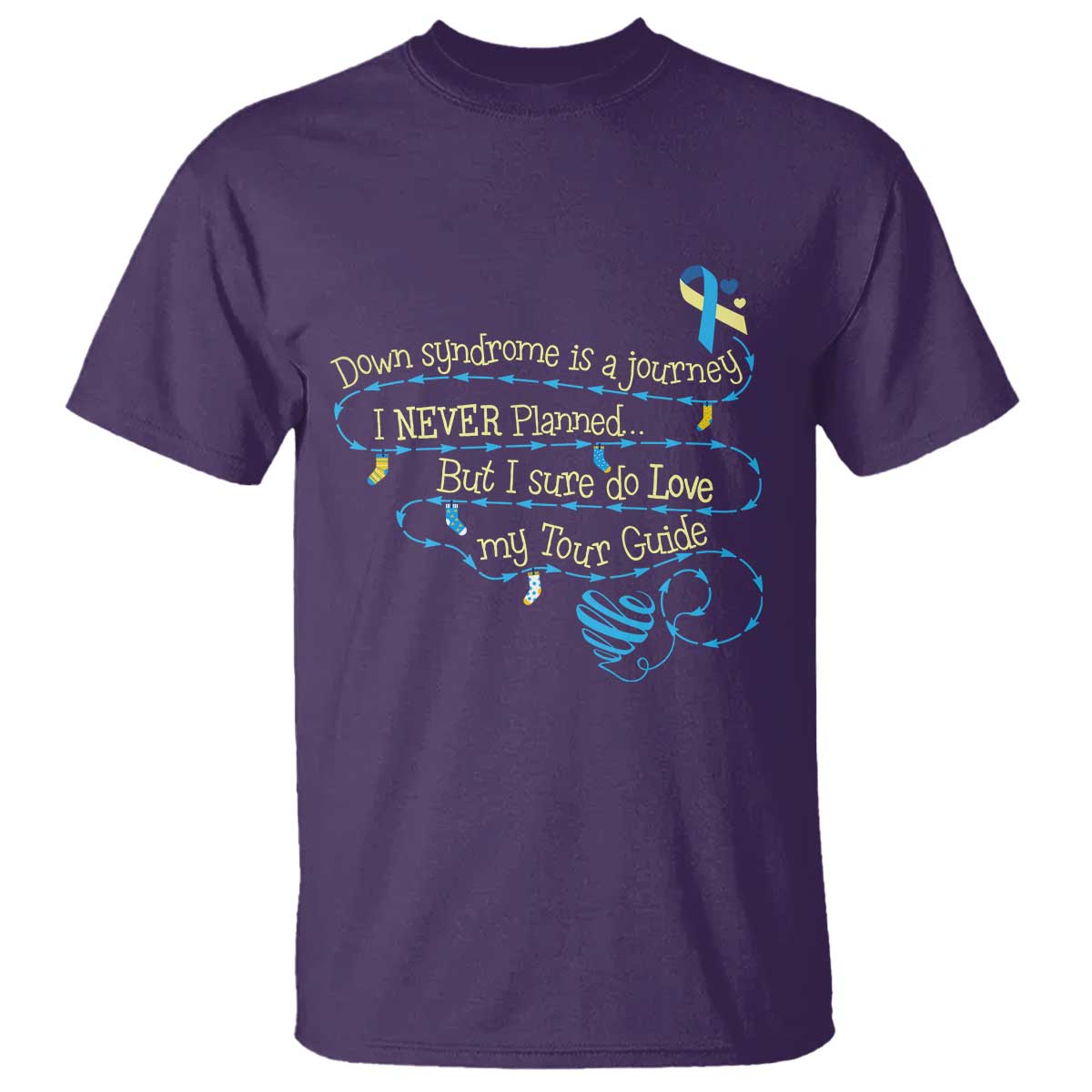 Down Syndrome Awareness T Shirt Down Syndrome Is A Journey I Never Planned TS11 Purple Print Your Wear