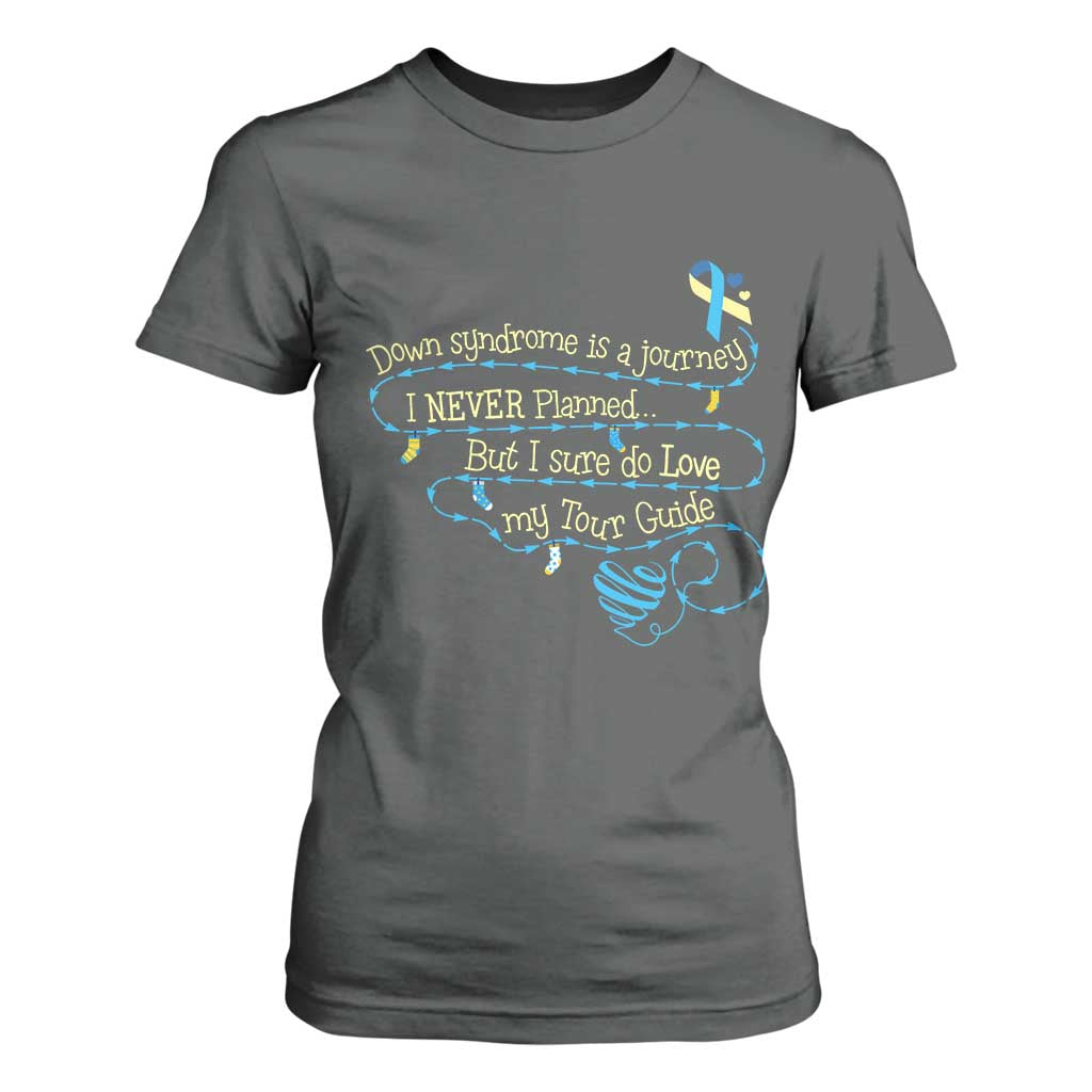 Down Syndrome Awareness T Shirt For Women Down Syndrome Is A Journey I Never Planned TS11 Dark Heather Print Your Wear