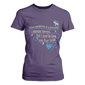 Down Syndrome Awareness T Shirt For Women Down Syndrome Is A Journey I Never Planned TS11 Purple Print Your Wear