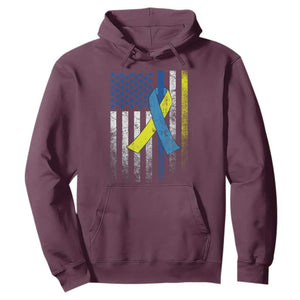 Down Syndrome Awareness Vintage American Flag Hoodie TS11 Maroon Print Your Wear