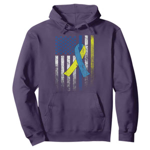 Down Syndrome Awareness Vintage American Flag Hoodie TS11 Purple Print Your Wear