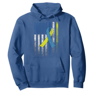Down Syndrome Awareness Vintage American Flag Hoodie TS11 Royal Blue Print Your Wear