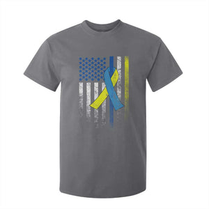 Down Syndrome Awareness Vintage American Flag T Shirt For Kid TS11 Charcoal Print Your Wear