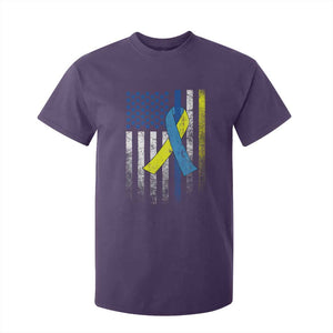 Down Syndrome Awareness Vintage American Flag T Shirt For Kid TS11 Purple Print Your Wear