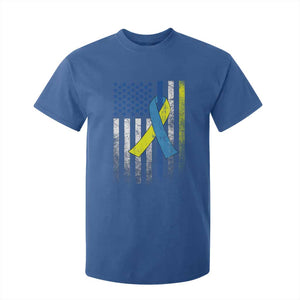 Down Syndrome Awareness Vintage American Flag T Shirt For Kid TS11 Royal Blue Print Your Wear