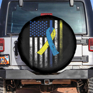Down Syndrome Awareness Vintage American Flag Spare Tire Cover TS11 No hole Black Print Your Wear