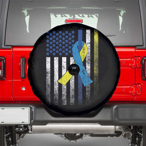 Down Syndrome Awareness Vintage American Flag Spare Tire Cover TS11 Black Print Your Wear