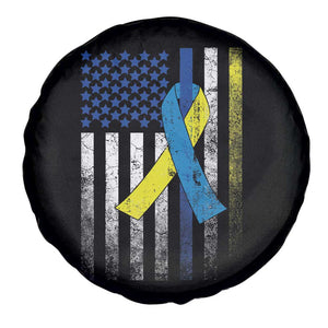 Down Syndrome Awareness Vintage American Flag Spare Tire Cover TS11 Print Your Wear