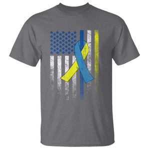 Down Syndrome Awareness Vintage American Flag T Shirt TS11 Charcoal Print Your Wear