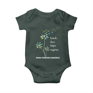 Down Syndrome Awareness Baby Onesie Teach Love Hope Inspire Socks Dandelion TS11 Dark Forest Green Print Your Wear