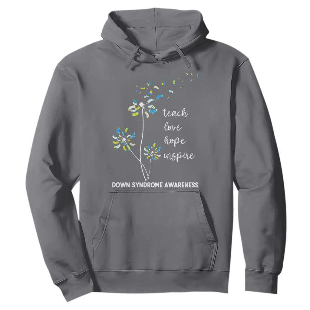 Down Syndrome Awareness Hoodie Teach Love Hope Inspire Socks Dandelion TS11 Charcoal Print Your Wear