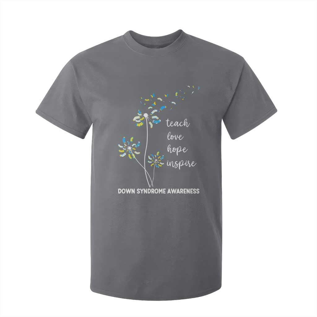 Down Syndrome Awareness T Shirt For Kid Teach Love Hope Inspire Socks Dandelion TS11 Charcoal Print Your Wear