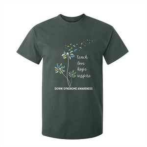 Down Syndrome Awareness T Shirt For Kid Teach Love Hope Inspire Socks Dandelion TS11 Dark Forest Green Print Your Wear