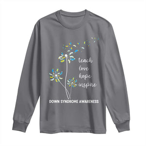 Down Syndrome Awareness Long Sleeve Shirt Teach Love Hope Inspire Socks Dandelion TS11 Charcoal Print Your Wear