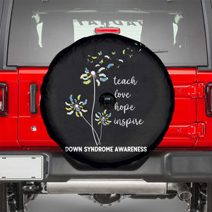 Down Syndrome Awareness Spare Tire Cover Teach Love Hope Inspire Socks Dandelion TS11 Black Print Your Wear
