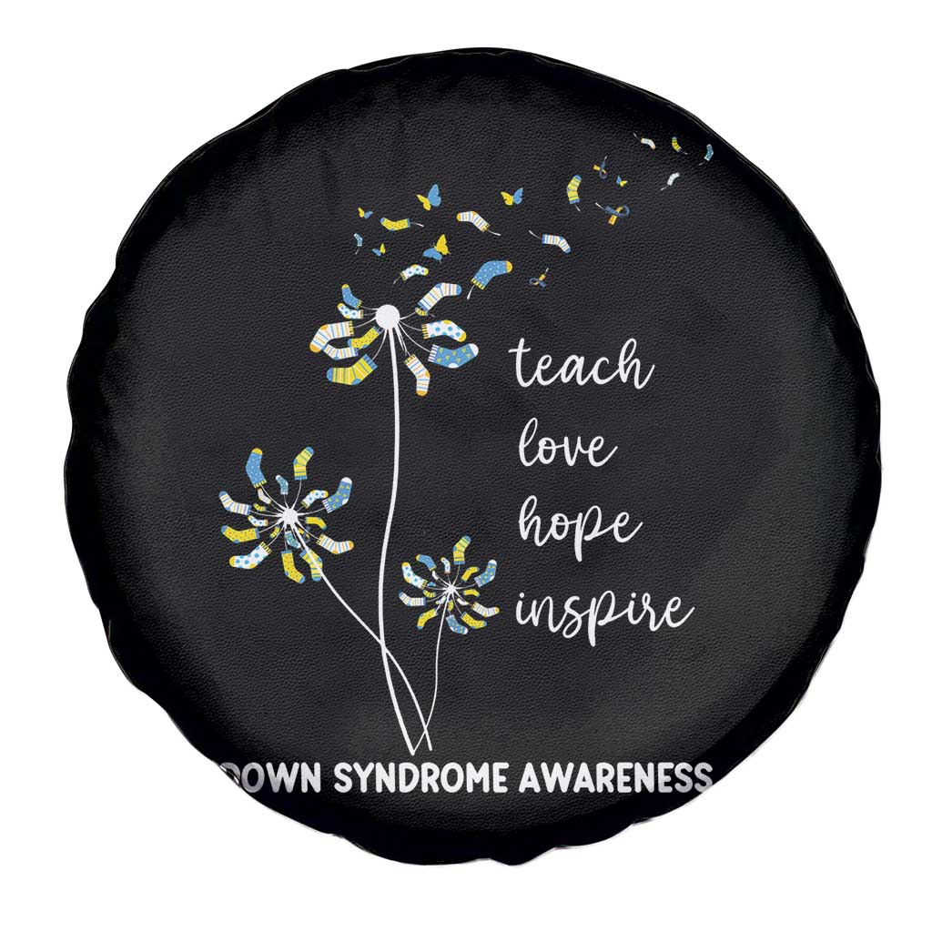 Down Syndrome Awareness Spare Tire Cover Teach Love Hope Inspire Socks Dandelion TS11 Print Your Wear