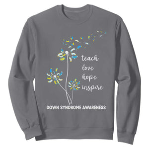 Down Syndrome Awareness Sweatshirt Teach Love Hope Inspire Socks Dandelion TS11 Charcoal Print Your Wear
