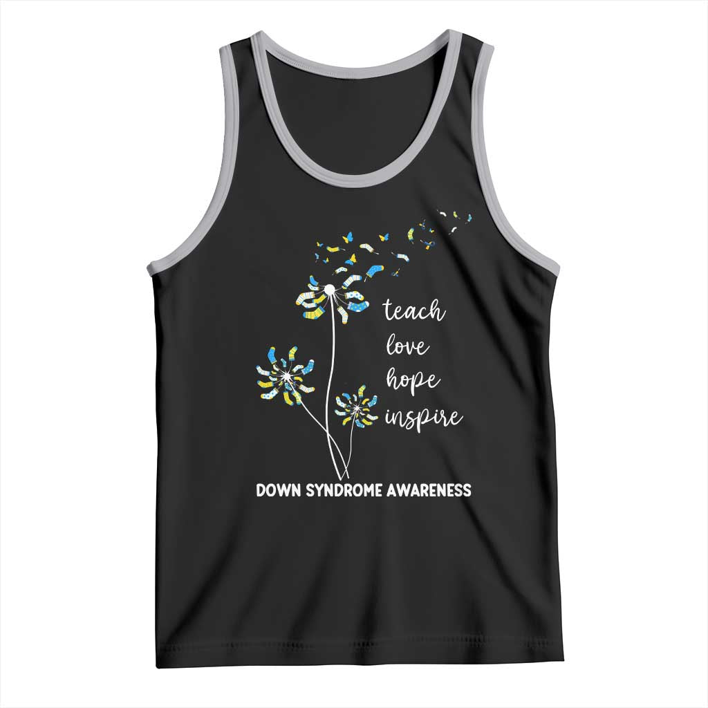 Down Syndrome Awareness Tank Top Teach Love Hope Inspire Socks Dandelion TS11 Black Athletic Heather Print Your Wear