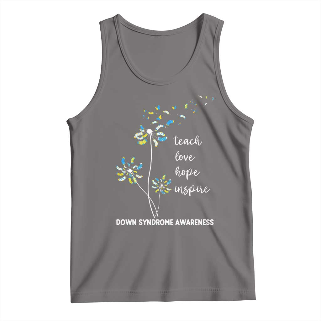 Down Syndrome Awareness Tank Top Teach Love Hope Inspire Socks Dandelion TS11 Deep Heather Print Your Wear