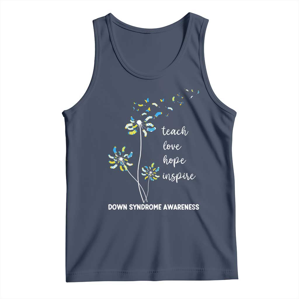 Down Syndrome Awareness Tank Top Teach Love Hope Inspire Socks Dandelion TS11 Navy Print Your Wear